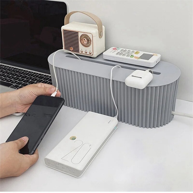 Stekker Bord Opbergdoos Kabel Organizer Case Socket Draadloze Wifi Router Desktop Lijn Plug Houder Plank