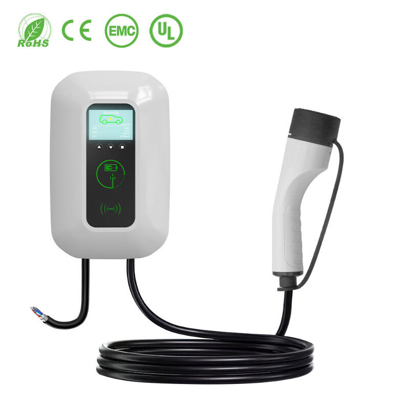 SKYGLE TYPE2 Wallbox EV Charger 7KW 32A 1 Phrase Swipe Card To Charging Station 11KW 3 Phase for Electric Car EV Charger