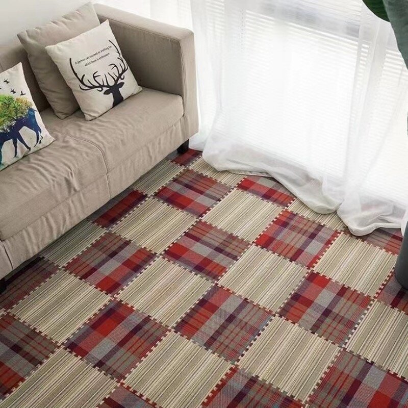 9 pezzi tappetini Tatame in lino tappetini da gioco in lino 30x30cm tappetino per attività quadrate per tappetini per bambini strisce Tatame tappetino da gioco per bambini tappetini per piedi