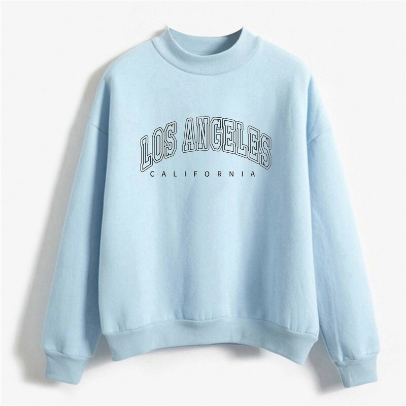 Autumn Winter O Neck Solid Color Prints Long Sleeve Pullover Sweatshirt