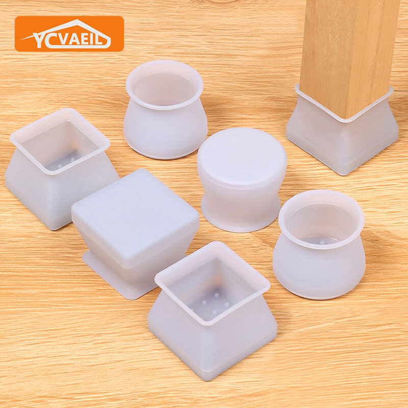 16/32pcs Silicone Table Chair Legs Mat Non-slip Rubber Feet Pads Furniture Wood Floor Protector Stool Foot Cover Round Square