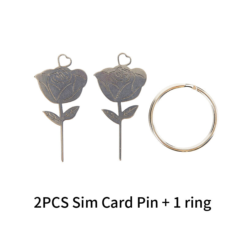2 sztuk/zestaw różany kształt ze igła stalowa nierdzewnej do usuwania taca kart Sim w smartfonie szpilka do wysuwania kluczowe narzędzie uniwersalny naparstek