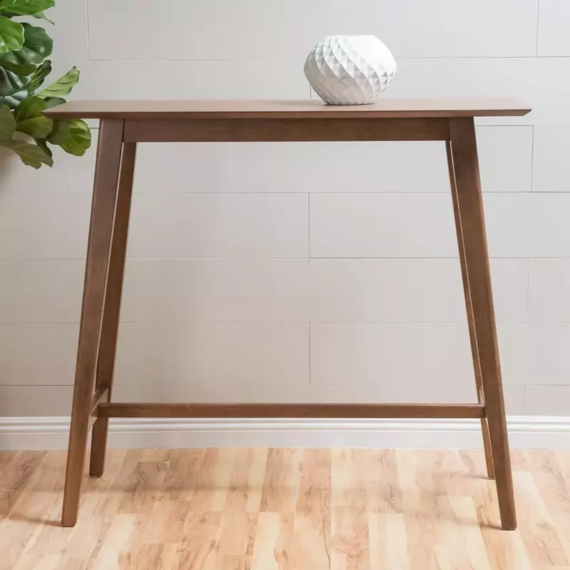 Bar table wooden bar counter with natural walnut veneer, 17.72" x 47.24" x 42.01"