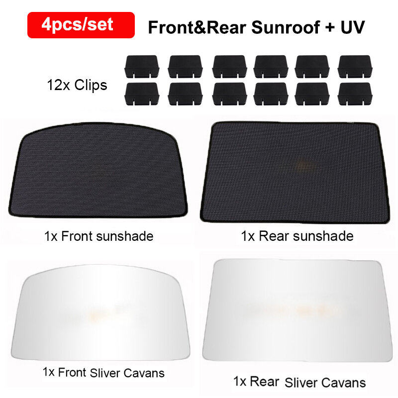 Sunroof Sunshade para Tesla Model S, Sunroof Mesh, Front Rear Sun Roof, Acessórios Sunshade, SUV Isolamento Sombra