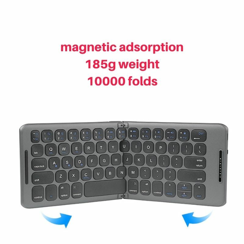 IFXLIFE-teclado inalámbrico plegable con Bluetooth, USB tipo C para Windows, Android, Ios, ordenador portátil, tableta, Pc, teléfono