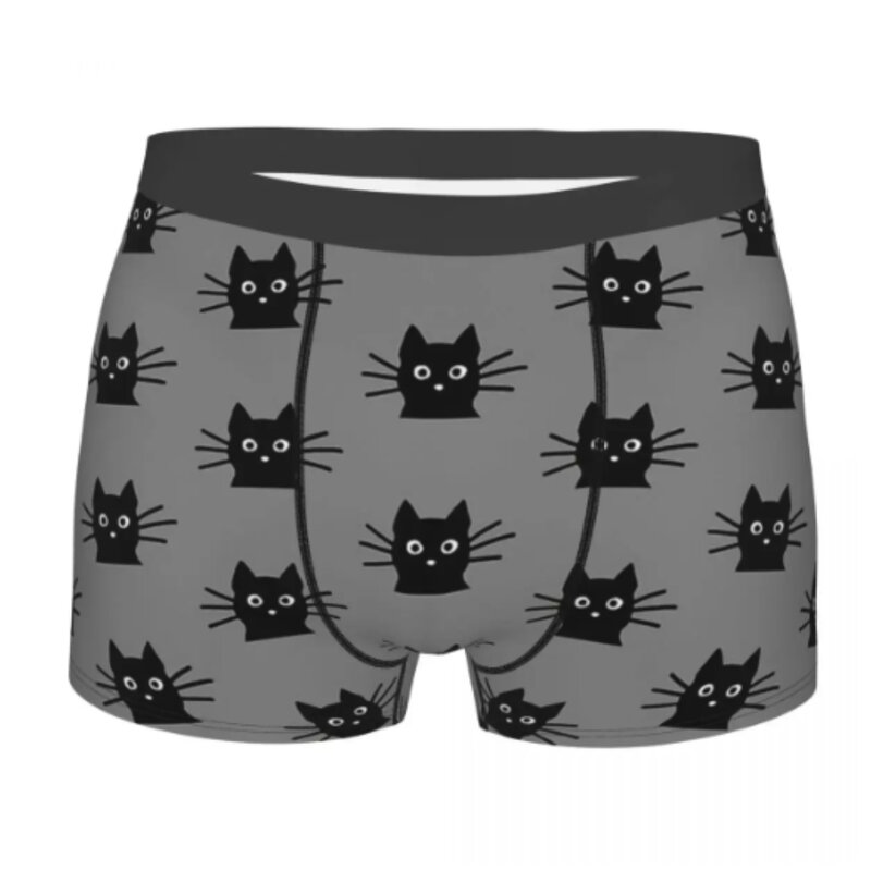 Black Cat Face Underpants Homme Panties Men's Underwear Ventilate Shorts Boxer Briefs