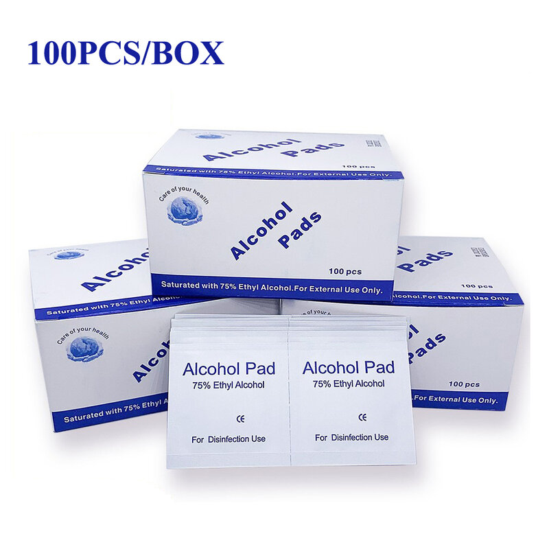 50/100pcs 75% Alcohol Cotton Pads Nails Art Gel Polish Remover Cleaning Wipe Disposable Disinfection Swab Nail Tools Manicure 3