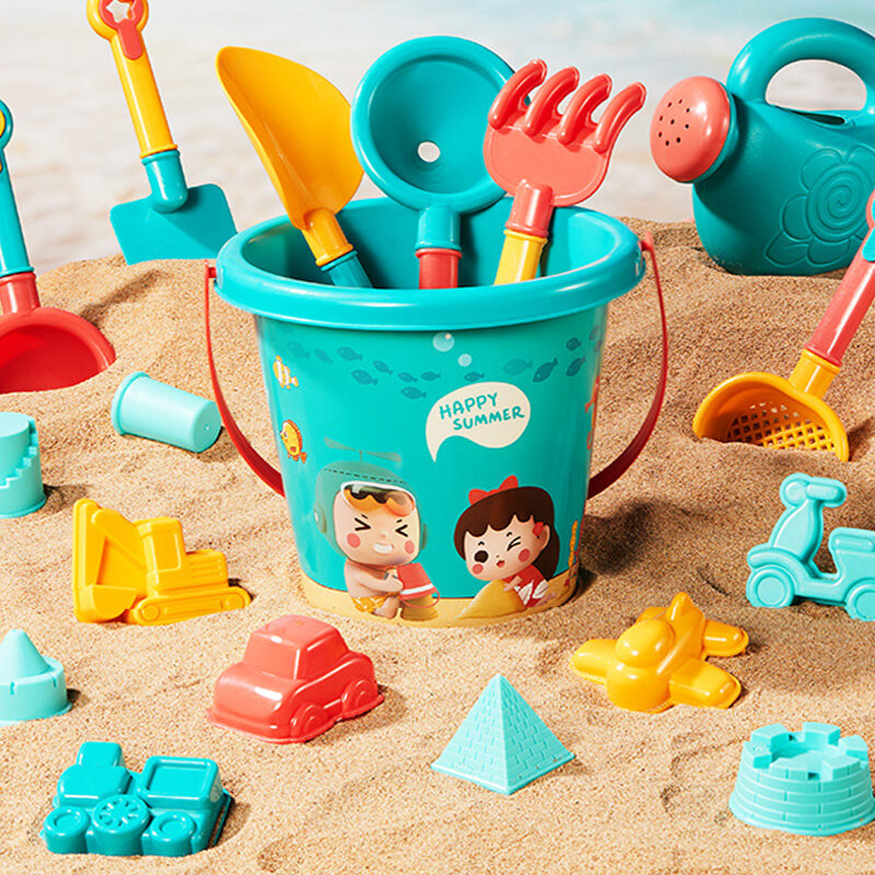 مجموعة ألعاب الشاطئ الصيفية للأطفال ، حفر الرمال ، دلو بلاستيكي ، زجاجة سقي ، مجارف ، ألعاب مائية ، أدوات للأطفال ، 18: