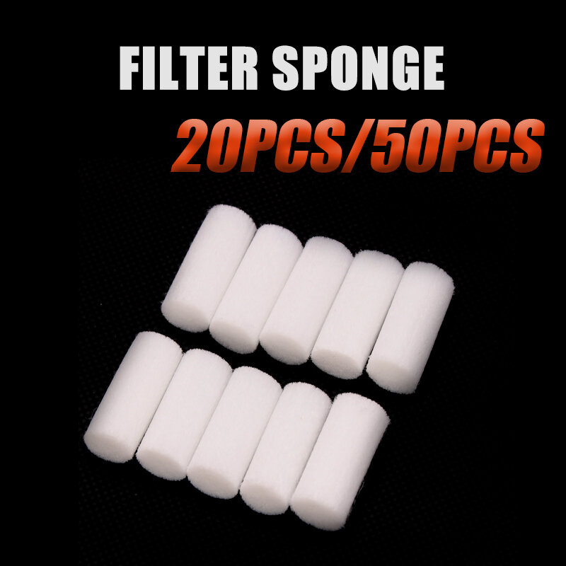 High Pressure Hand Pump Filter Elements Filtering Cottons Air Refilling Dry Water Air Purify Replacement Kit White 50pcs/set