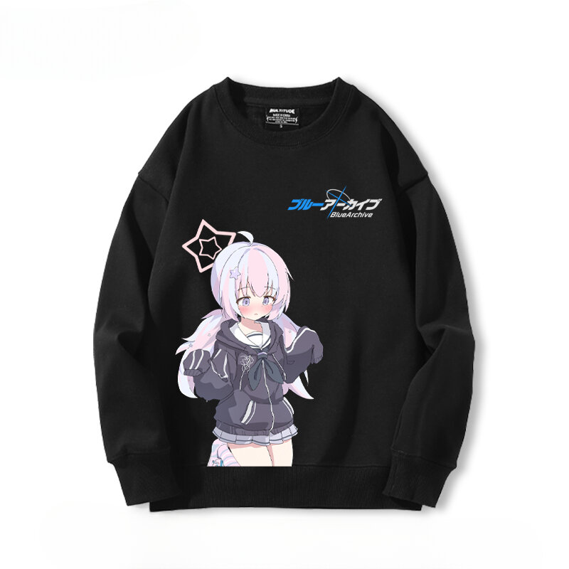 Anime Blue Archive Oversized Hoodie Women Men O-neck Long Sleeve Crewneck Sweatshirt Casual Tracksuit Funny Clothes