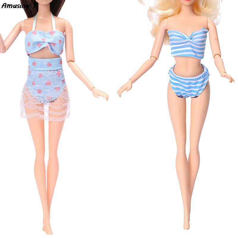 Modne ubrania dla lalek lalka 30cm może nosić kostium Bikini z wieloma kolorowy strój kąpielowy 11 Cal ubrań dla lalek Bikini kąpielowe strój plażowy