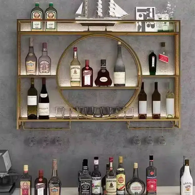Plank Whisky Wijnkasten Industriële Moderne Club Liquor Salon Wijnkasten Opslag Metalen Buffet Stojak Na Wino Bar Meubels