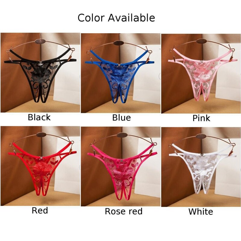Women Sexy Brief Lace Thong G-string Panties Lingerie Underwear Crothless T-back Thong Bikini Outfit Adult Female Costumes