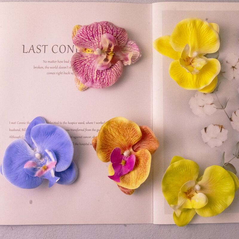 2 pezzi Scrapbooking farfalla orchidea fiore artificiale fai da te stile coreano farfalla artificiale orchidea 8.5cm fatto a mano