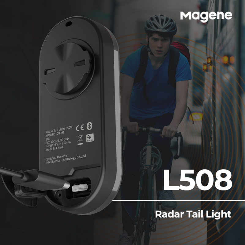 Magene 레이더 자전거 후미등, L508 자전거 스마트 후면 조명, 방수 브레이크 센서 경고 램프, 방수 사이클링 미등