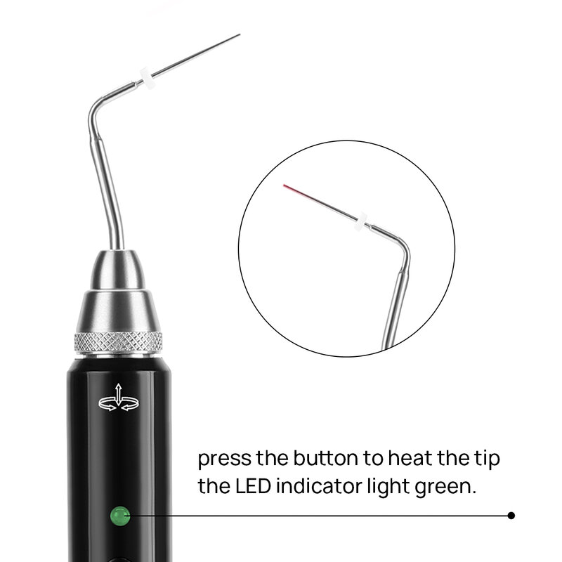 AZDENT – système d'obturation dentaire sans fil Gutta Percha, stylo chauffant Endo, 2 embouts de laboratoire, chauffage rapide en 3 secondes, outils de racine endodontique