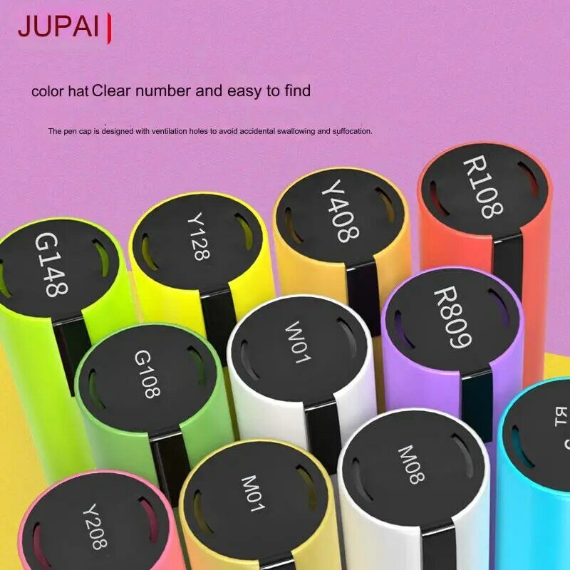 JUPAI-Canetas coloridas de tinta acrílica, tinta à base de água, marcadores permanentes para desenho, suprimentos para mangá, grande capacidade, 5g