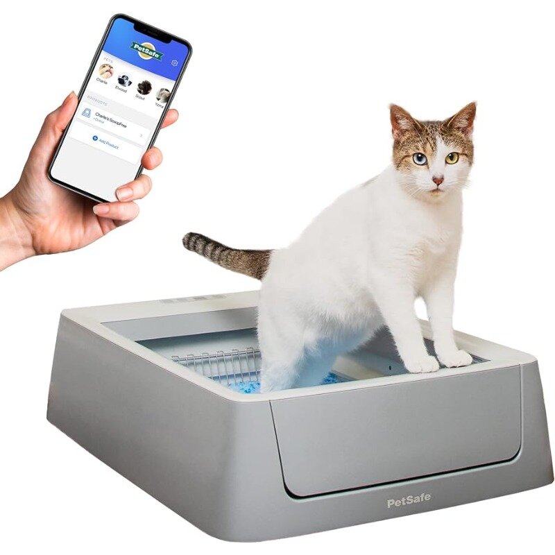 Умный самоочищающийся кошачий наполнитель PetSafe ScoopFree Crystal с поддержкой Wi-Fi и приложения