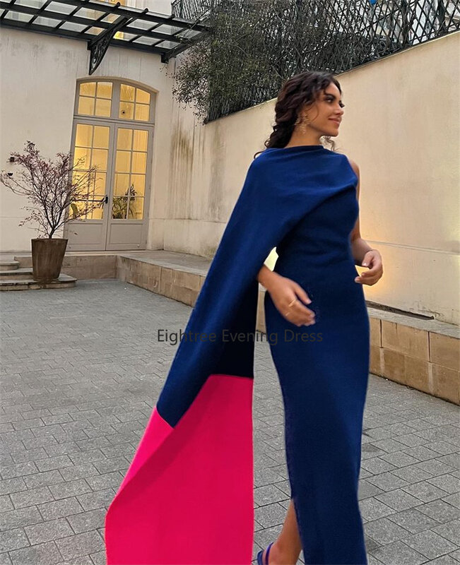 Königsblau Saudi-Arabien Ballkleider Falten Roben de Soirée 2022 lange formelle Abendkleider Festzug Kleider für Frauen
