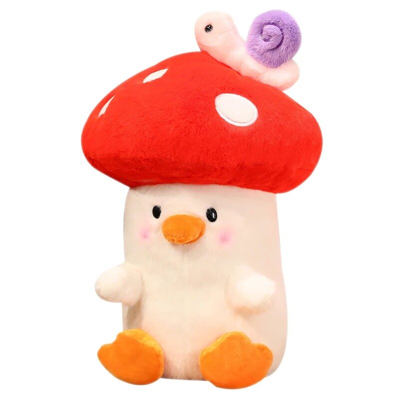 Funny Cute Mushroom Chick Snail Plush Toy Kawaii Stuffed  Plants Plushies Throw Pillow Doll Cushion for Kids Girls Creative Gift