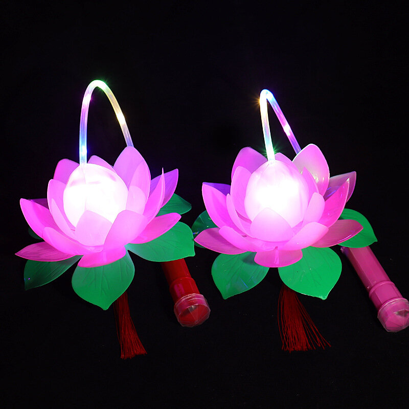 Children's Light-emitting Toys Creative Simulation Electric Lotus Flash Portable Lanterns Happy New Year Portable Lanterns Toys