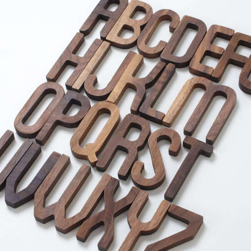 Nowy styl skandynawski czarny orzech list ozdobne litery połączenie ściany dekoracji litera DIY dekoracji wnętrz drewniany alfabet