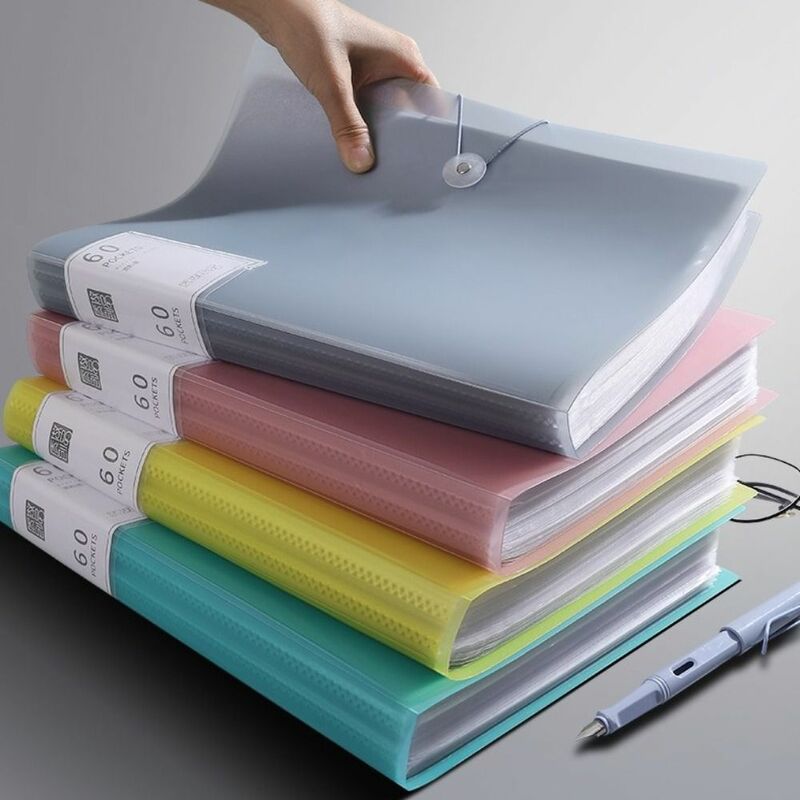A4 File Organizer Waterproof Dustproof A4 File Paper Folder Document Organizer School Office Supplies 20/30/40/60/100 Sheets