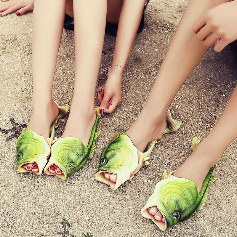 Zapatillas de pescado antideslizantes para hombre y mujer, chanclas divertidas y creativas para el hogar, a la moda, con Palabra de pez salado, a la moda, para exteriores, 2023