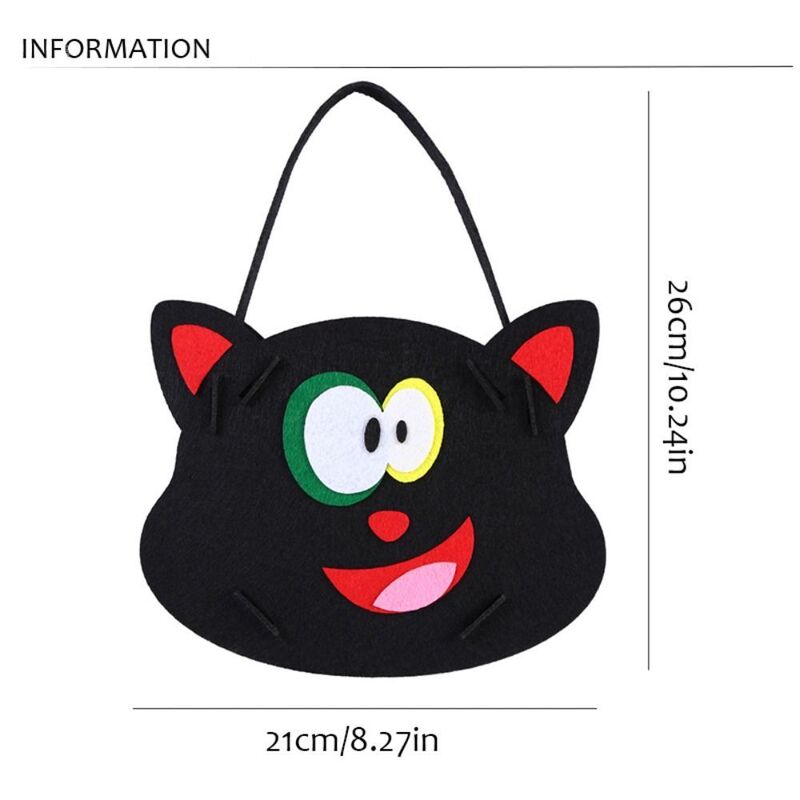 Portable Creative DIY Halloween Candy Bag Trick or Treat Snack Bag Non-woven Fabric Ghost Bat Pumpkin Bag for Kids Party Gift