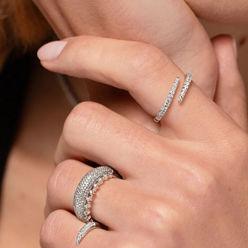 DPLAOPA Women New 925 Sterling Silver Adjustable Ring Luxury CZ 2024 Anniversary Gift Wedding Luxury Fine Jewelry