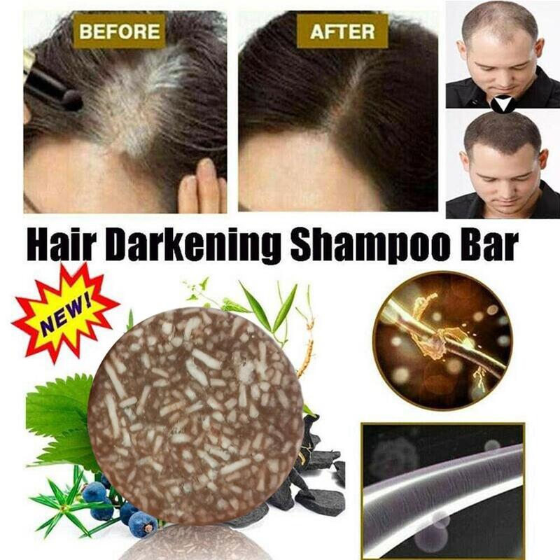 Polygonum Hair Darkening Shampoo Bar Hair Cleaning Shampoo Soap Solid Shampoo Natural Hair Strengthen Nourish Hair Roots