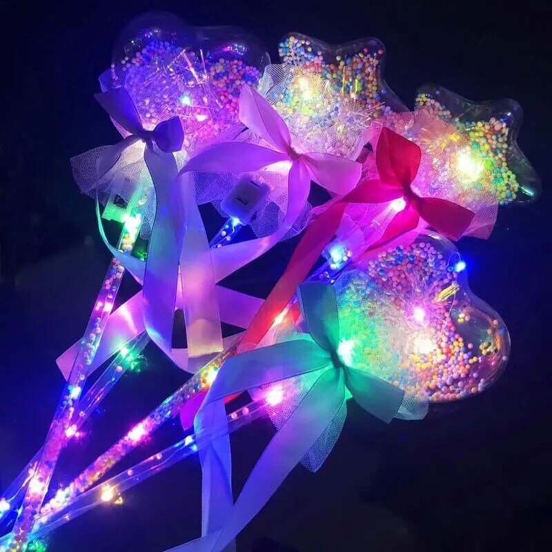 Handheld Magical Princess LED Light Stick, Wand Stage Props, Brilhando no brinquedo escuro, Girls Party Favor, Verão ao ar livre Light Up Toy