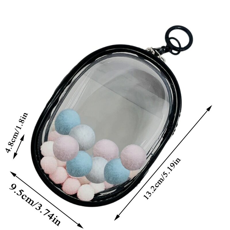 Small Clear Coin Purse Pvc Transparent Female Keychain Bags Outdoor Storage Case Thicken Organizer Box Wallet Pouch Storage Bags