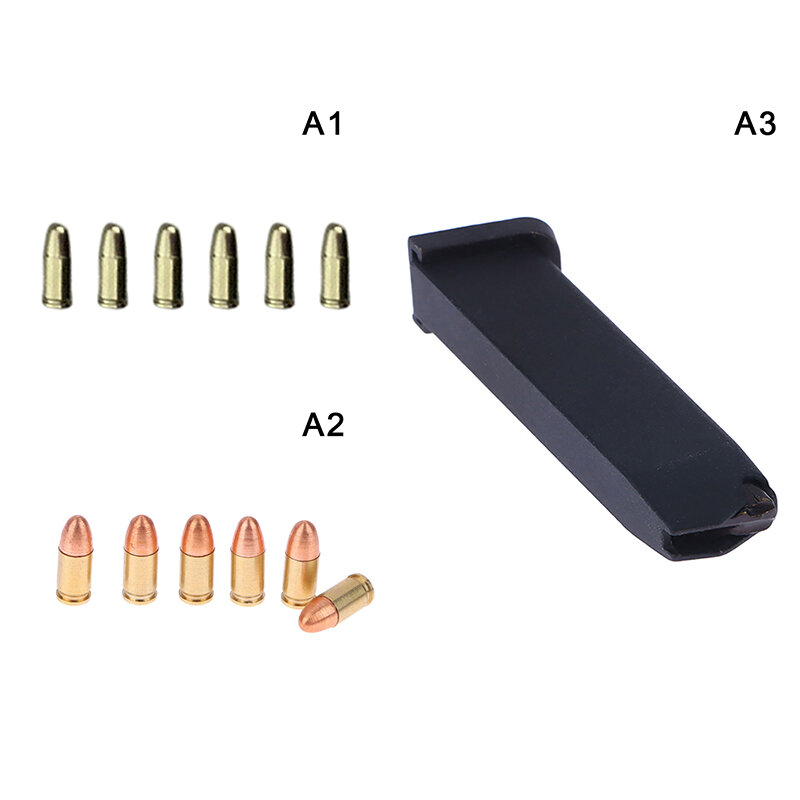 Mini Gun Pistol Peças para Glock G17, Acessórios Extra, Balas Império Liga, Clipe Revista, Escala 1:3