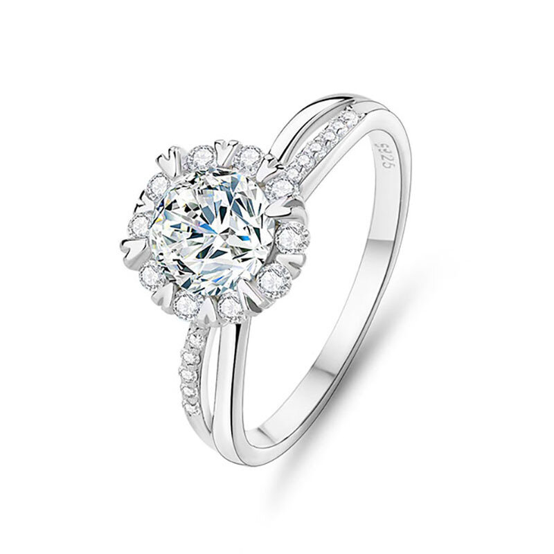 S925 prata luxo 10*10mm morganite rosa alto diamante de carbono 4.4 quilates anel para mulheres noivado anel de jóias presente para meninas