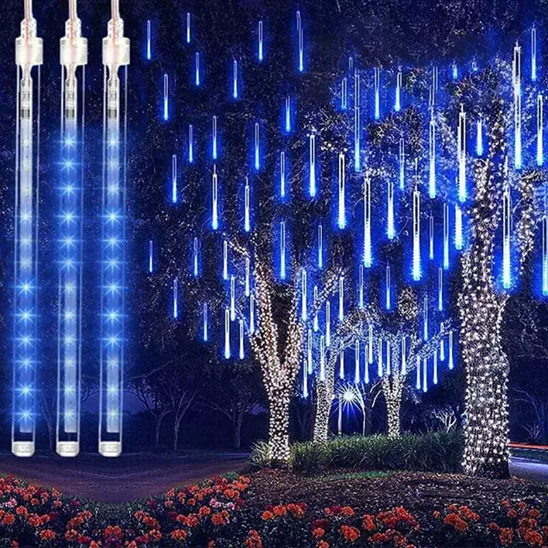 พวงมาลาไฟ LED ประดับฝนดาวตกสำหรับตกแต่งถนนไฟสายแบบเทพนิยายไฟสนามกันน้ำเทศกาลคริสต์มาส