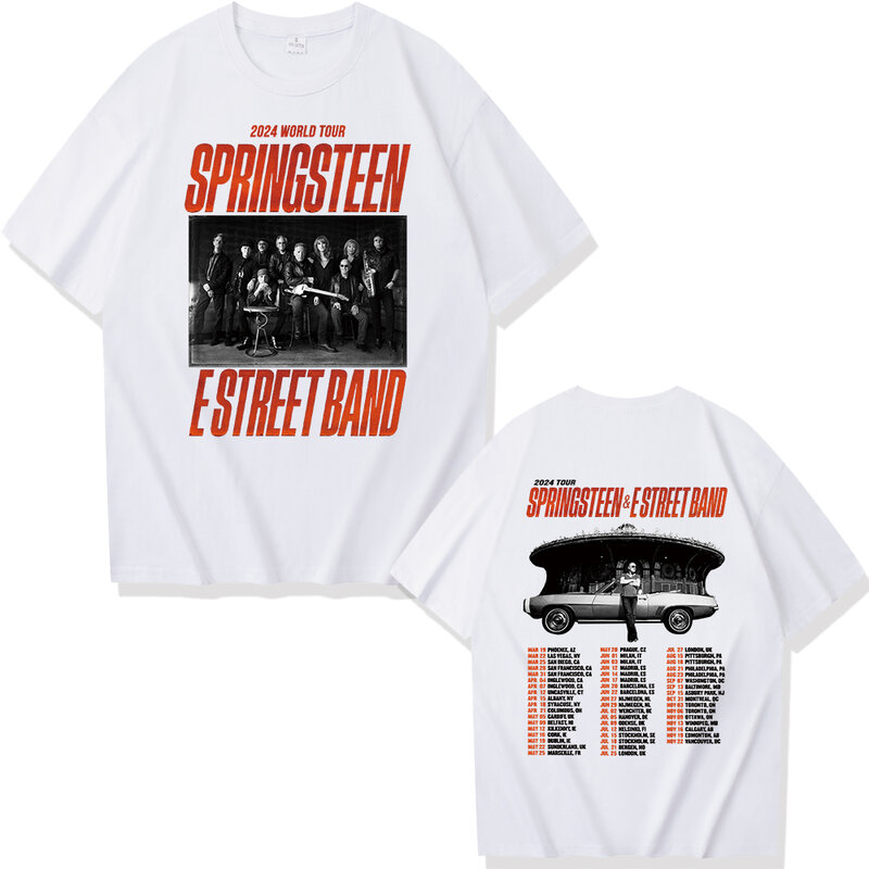 Bruce Springsteen and E Street 2024 Tour T-shirt Women Man Graphic T Shirts  Streetswear Oversized T Shirt Harajuku