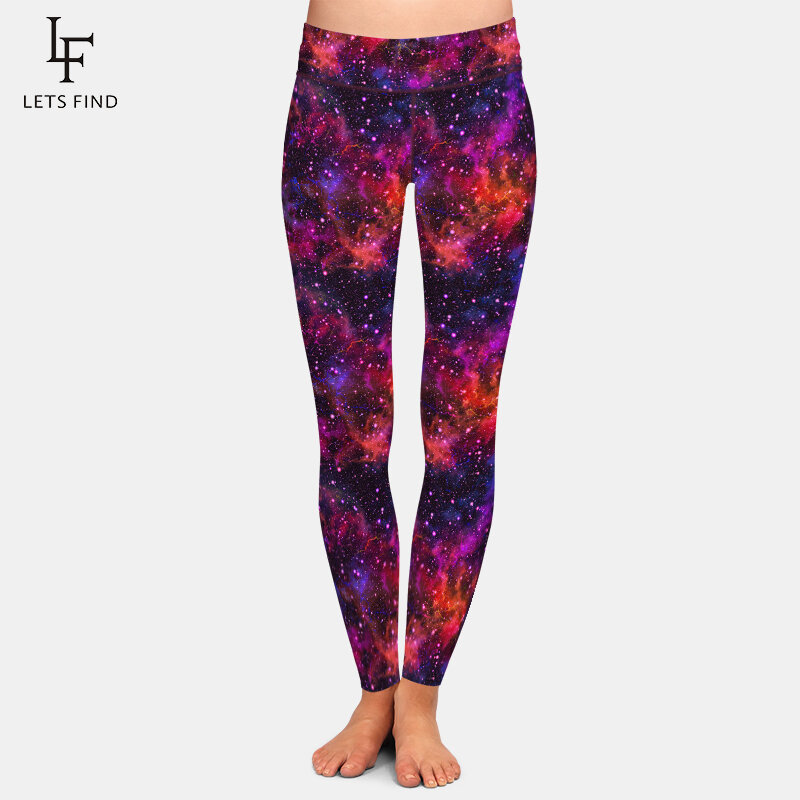 LETSFIND – legging de Fitness taille haute pour femme, legging à la mode, Design de galaxie magnifique, 2020