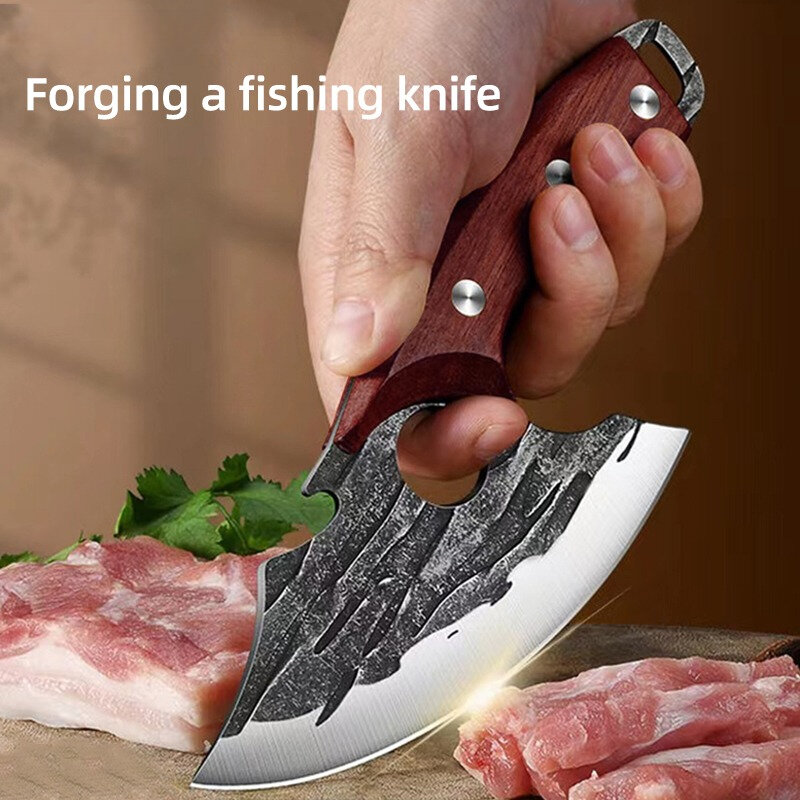 มีดสแตนเลสอเนกประสงค์สำหรับกลางแจ้งมีดตัดเนื้อมีดสำหรับใช้ในครัว