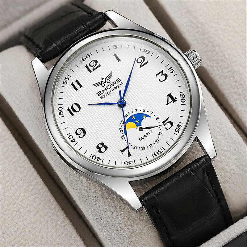 Fashion 2023 New Couple's Watch Simple Calendar Digital Quartz Watch Casual Black Leather Ladies Clock Dress Watches