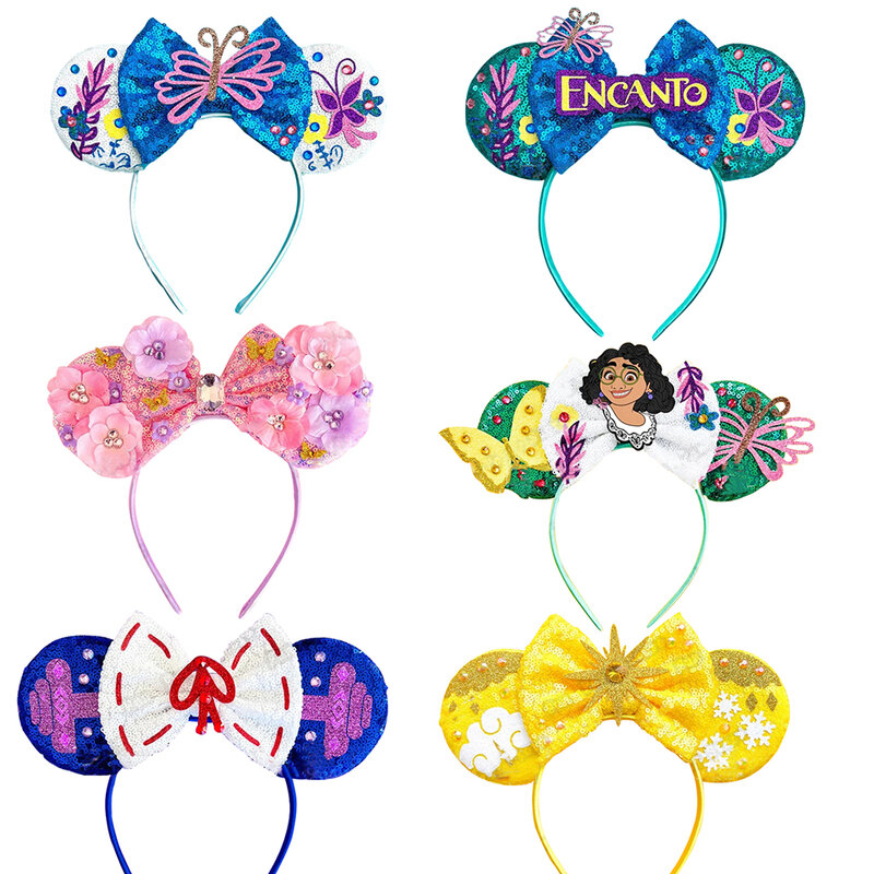 디즈니 엔칸토 미라벨 헤어밴드, 애니메이션 피규어 코스프레 머리띠, 미키 마우스 활 나비 소녀 코스프레 헤어 액세서리 선물