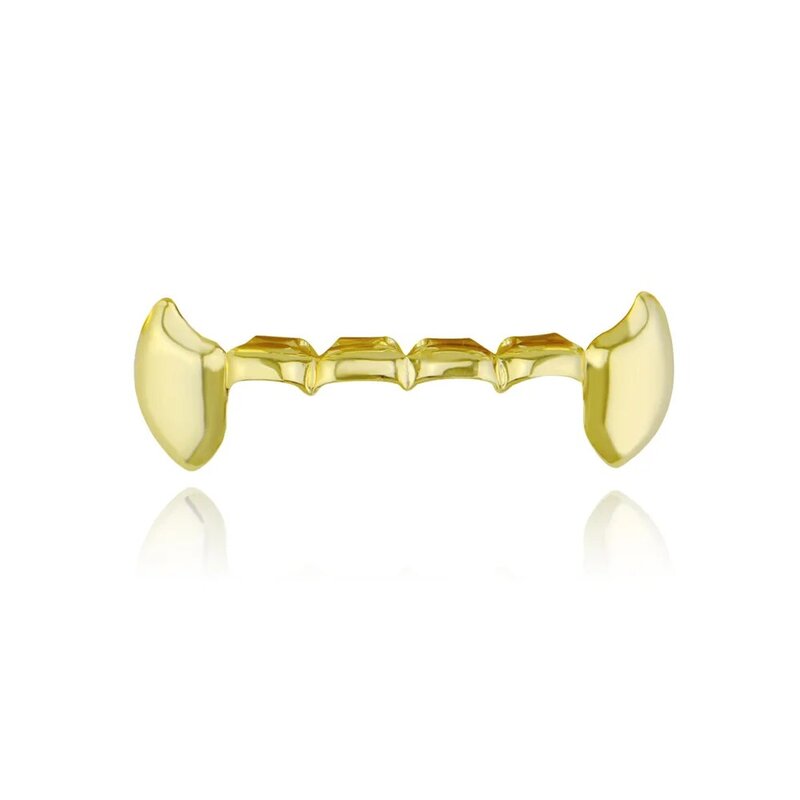 Vampire Teeth Grills For Men Women Gold Silver Color Vampire Fang Grills On Teeth Cosplay Party Teeth Caps Rapper Body Jewelry