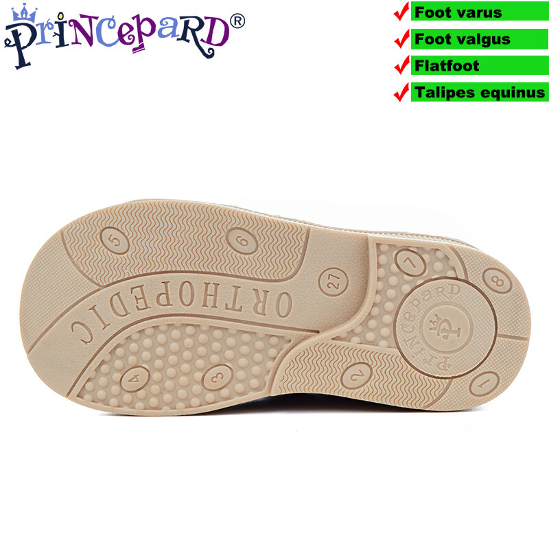 Princepard-Sandálias ortopédicas de couro genuíno para crianças, calçado infantil, sapatos de correção para meninos e meninas, verão
