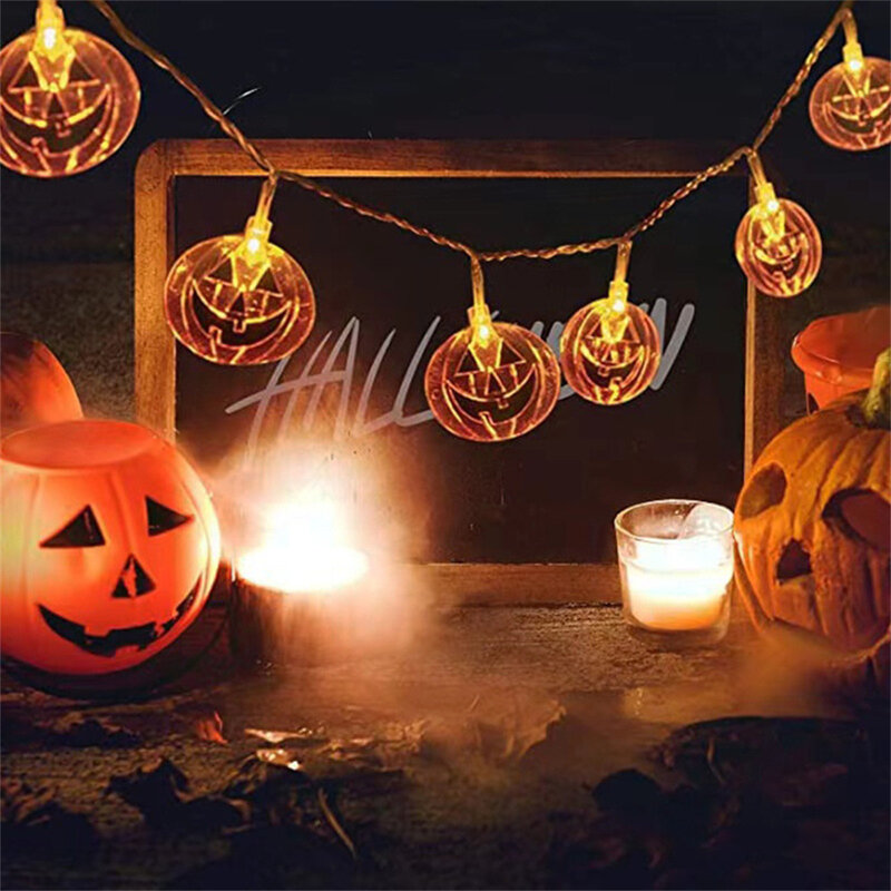 Luci a stringa di zucca di Halloween a batteria 8 modalità luci di zucca con telecomando per decorazioni per interni ed esterni per feste di natale