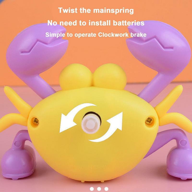 1pcCartoon Little Crab Bab Wind-up Clockwork Toys Simulation Crab Model Walking Interactive Educational Toy For Toddler Children