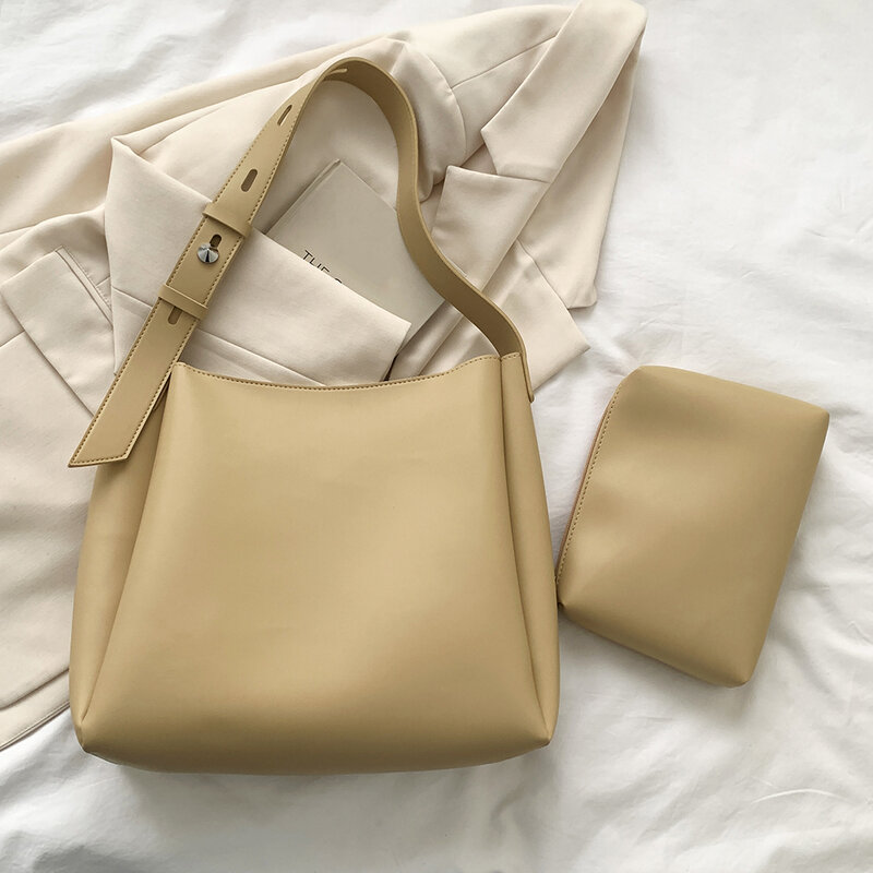 Bolsa de couro composta para mulheres, bolsa de grande capacidade, sacola versátil, sacola vintage, bolsa de deslocamento