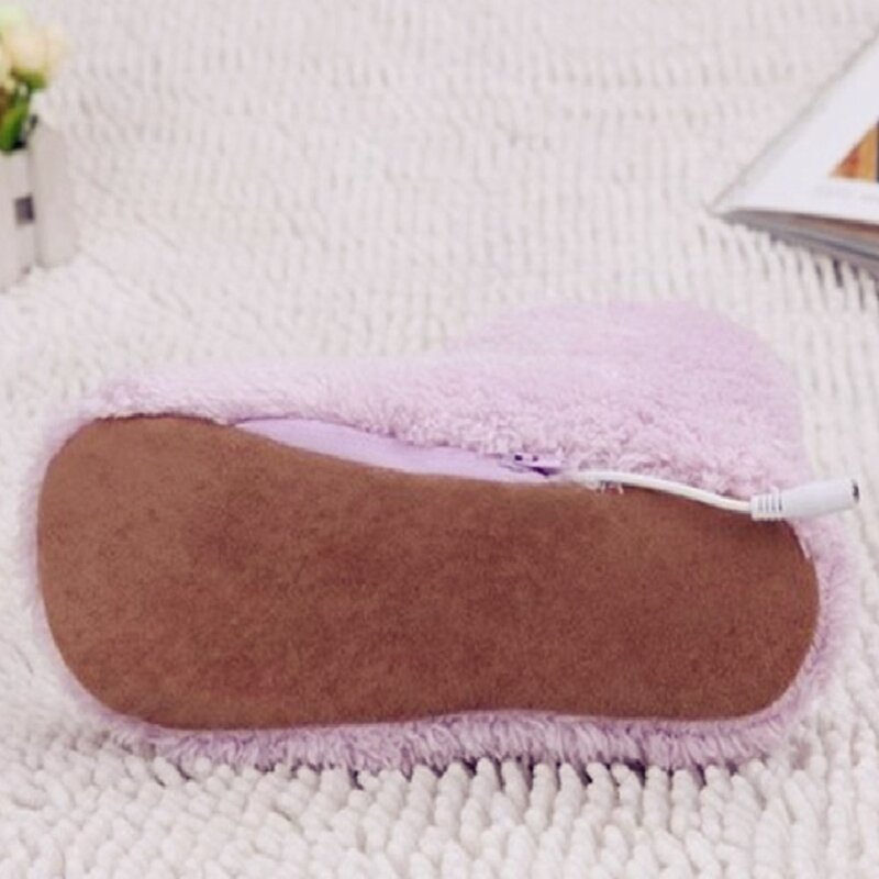 USB Charging Warmer Foot Shoe Plush Warm Electric Slipper Feet Heated Washable Hearting Shoes Feet Shoe Fits Sizes 35-39 Durable