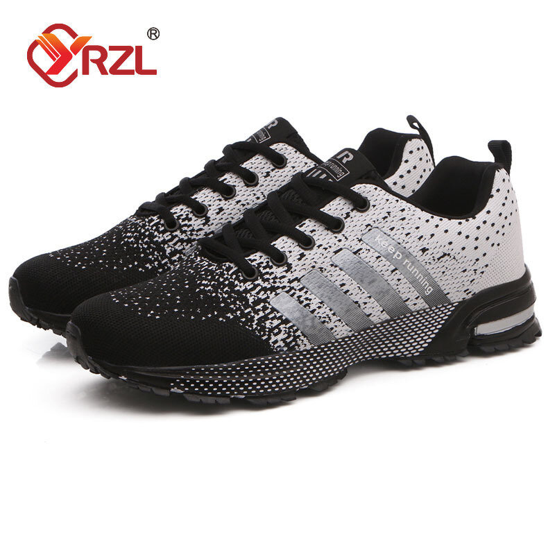 YRZL-Men's Breathable Mesh Low-Top Sneakers, Fundo Macio, Casual Sport Shoes, Running Shoes, Moda Primavera, Venda Quente, Alta Qualidade, 2022