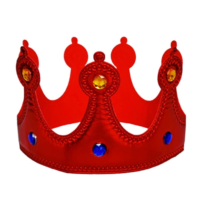 Topi Mahkota Pesta Mengkilap Topi untuk Ulang Tahun Pernikahan Perayaan Cosplay Raja Mahkota Kain Lembut Menunjukkan Kinerja Kostum Dropship