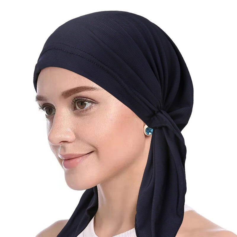 Jilbab Bonnet wanita Muslim, penutup kepala kerudung warna polos ciput untuk perempuan